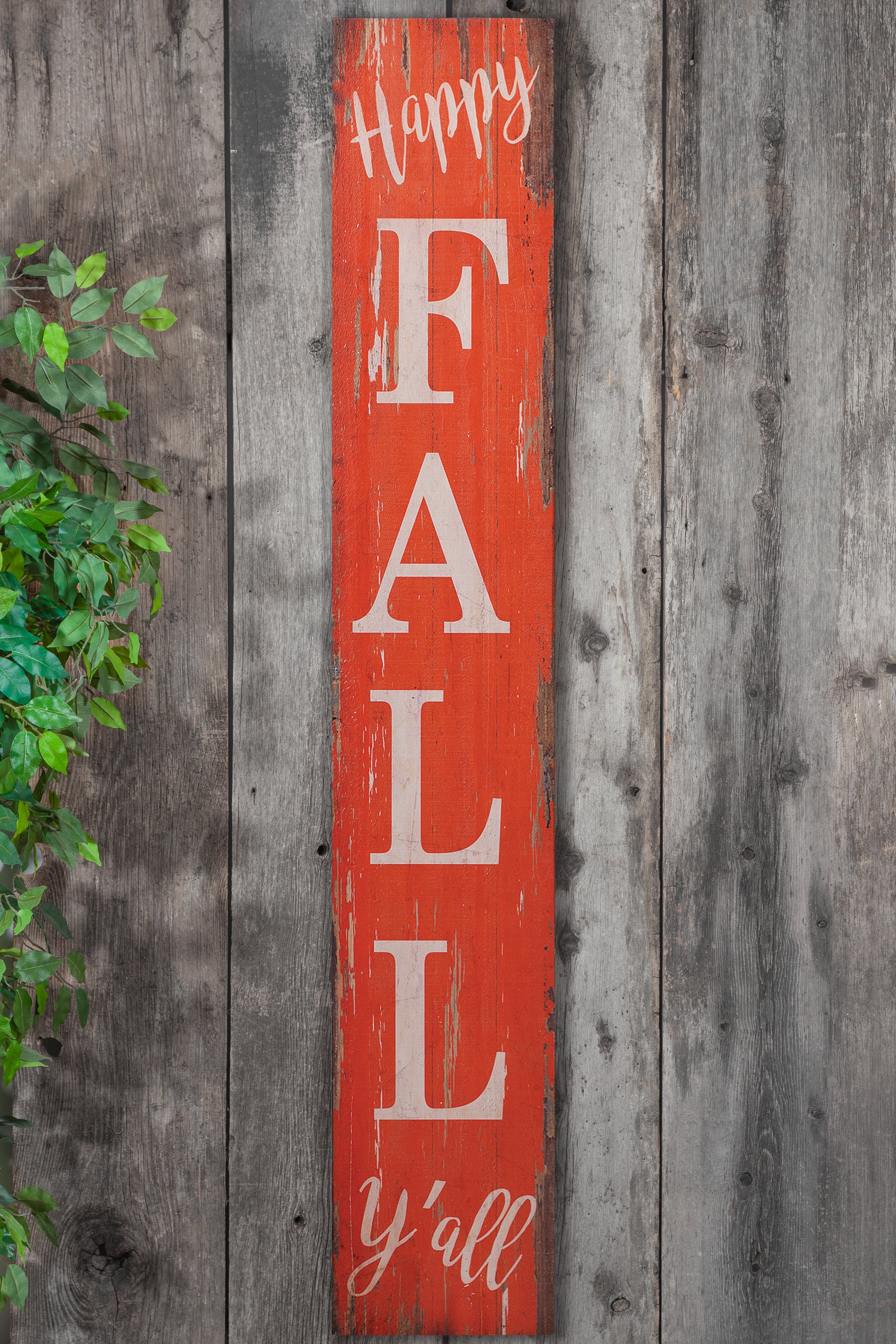 Set of 2 47.25-Inch High Wood Harvest Porch Signs